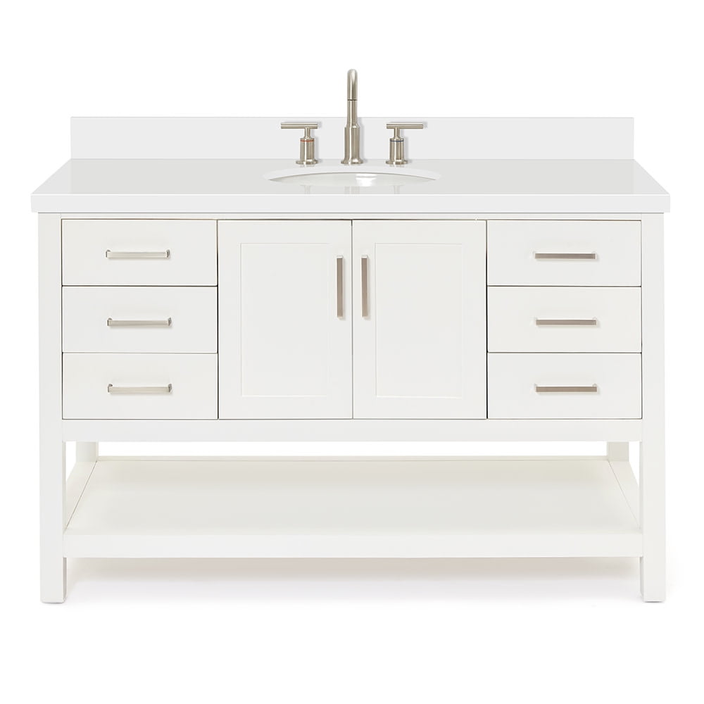 Magnolia 55" White Freestanding Single Bathroom Vanity Set