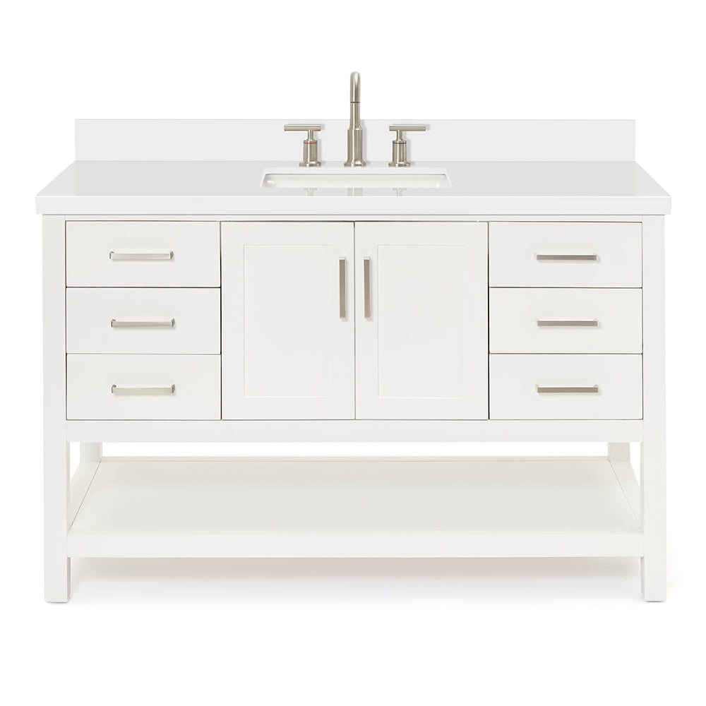 Magnolia 55" White Quartz Top Single Basin Vanity