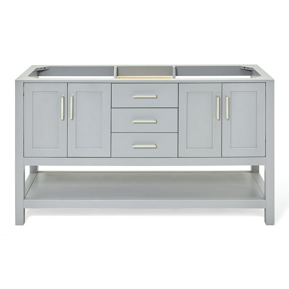 Ariel S060d-Bc Magnolia 60" Double Free Standing Vanity Cabinet Only - Grey