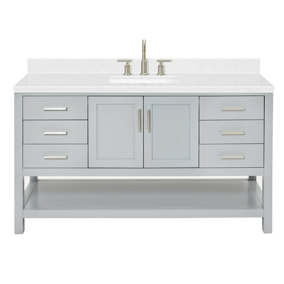 Ariel S060scqrvo Magnolia 60" Free Standing Single Basin Vanity Set - Grey