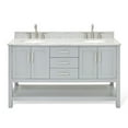 thumbnail image 1 of Ariel S061DCW2OVOGRY Magnolia 60" Free Standing Double Basin Vanity Set - Grey, 1 of 7