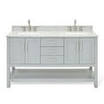 thumbnail image 1 of Ariel S061DCW2RVOGRY Magnolia 60" Free Standing Double Basin Vanity Set - Grey, 1 of 7