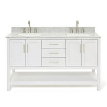 Ariel S061dcw2rvo Magnolia 60" Free Standing Double Basin Vanity Set - White
