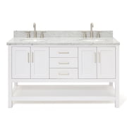 Ariel S061DCWOVOWHT Magnolia 60" Free Standing Single Basin Vanity Set - White