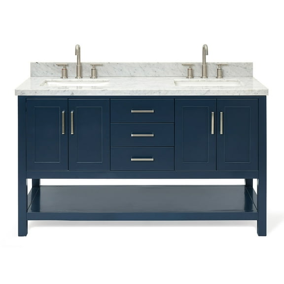 Ariel S061dcwrvo Magnolia 60" Free Standing Single Basin Vanity Set - Midnight Blue /