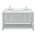 thumbnail image 1 of Ariel S061DWQOVOGRY Magnolia 60" Free Standing Double Basin Vanity Set - Grey / Pure White, 1 of 7