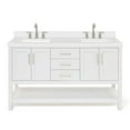 thumbnail image 1 of Ariel S061DWQRVOWHT Magnolia 60" Free Standing Double Basin Vanity Set - White / Pure, 1 of 7