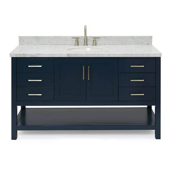 Ariel S061scwovo Magnolia 60" Free Standing Double Basin Vanity Set - Midnight Blue /