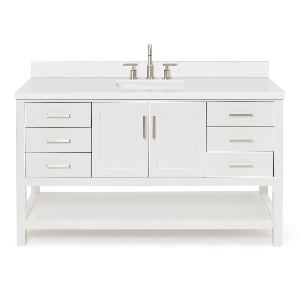 Magnolia 61" White Freestanding Single Bathroom Vanity Set
