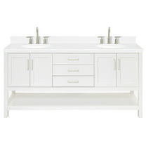 Ariel S072dcqovo Magnolia 72" Free Standing Double Basin Vanity Set - White