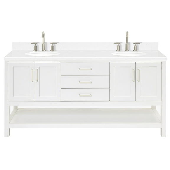 Ariel S072dcqovo Magnolia 72" Free Standing Double Basin Vanity Set - White