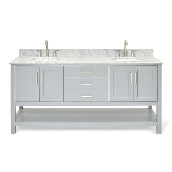 Ariel S073dcw2ovo Magnolia 72" Free Standing Double Basin Vanity Set - Grey