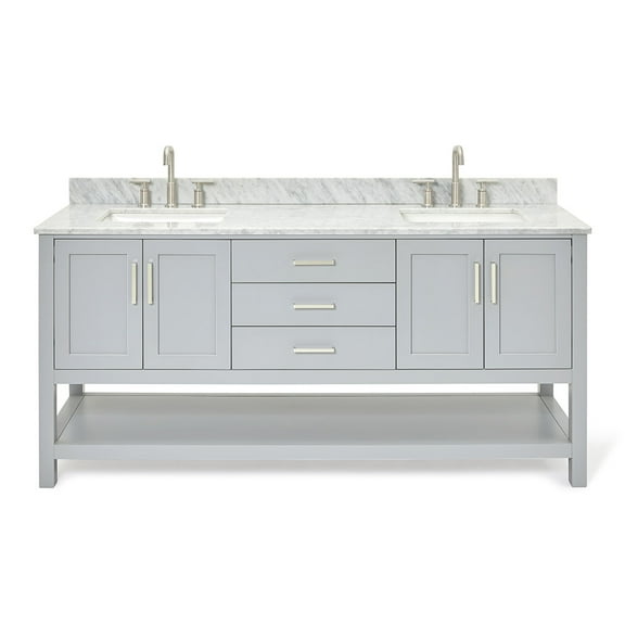 Ariel S073dcw2rvo Magnolia 72" Free Standing Double Basin Vanity Set - Grey