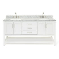 Ariel S073dcwrvo Magnolia 72" Free Standing Double Basin Vanity Set - White