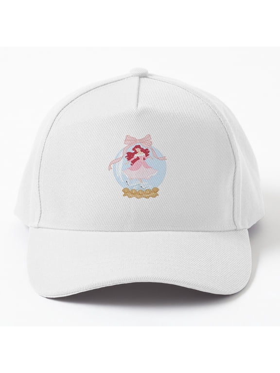 Ariel Snow Globe Baseball Cap, Christmas Princess Mermaid Holiday Character Design Hat