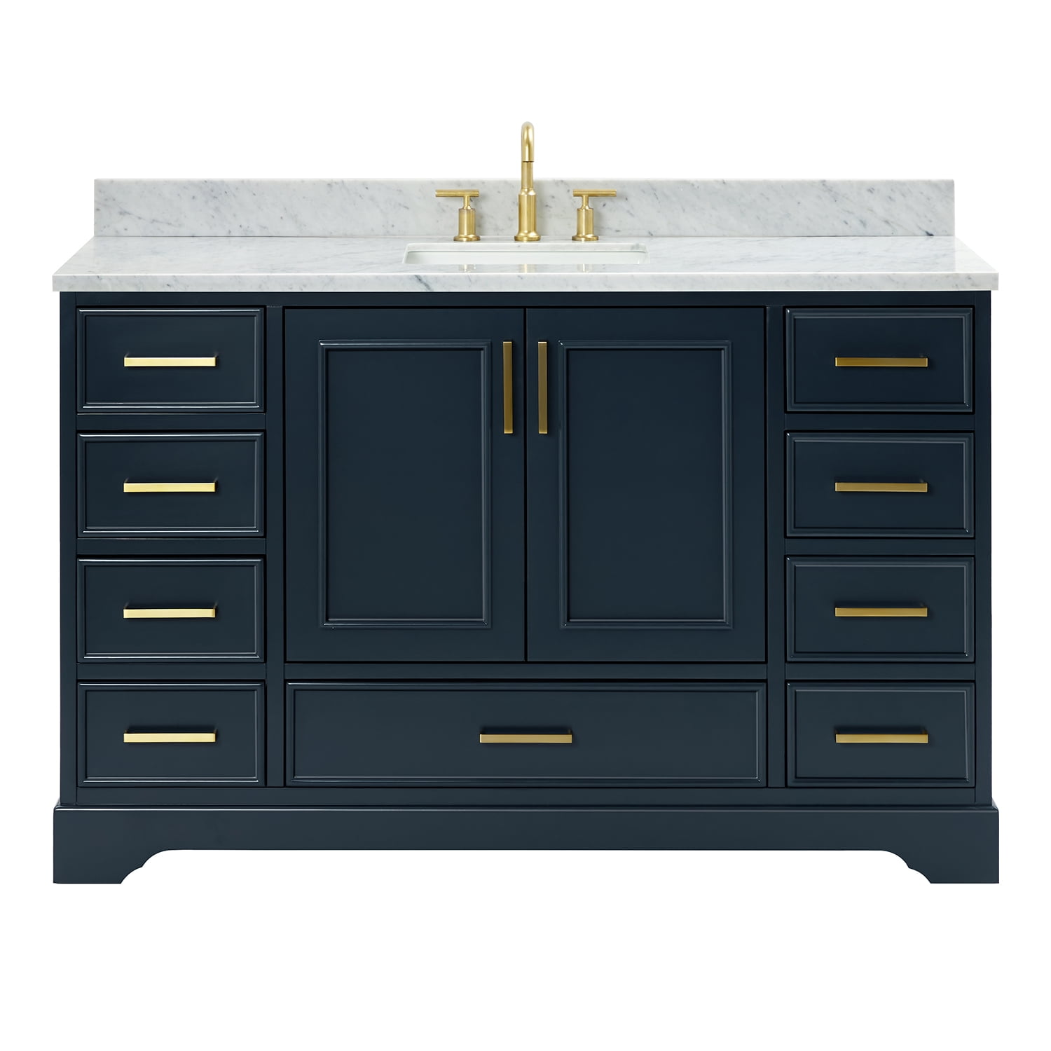 Ariel Stafford 55 Inch Single Rectangle Sink Vanity With Carrara White ...
