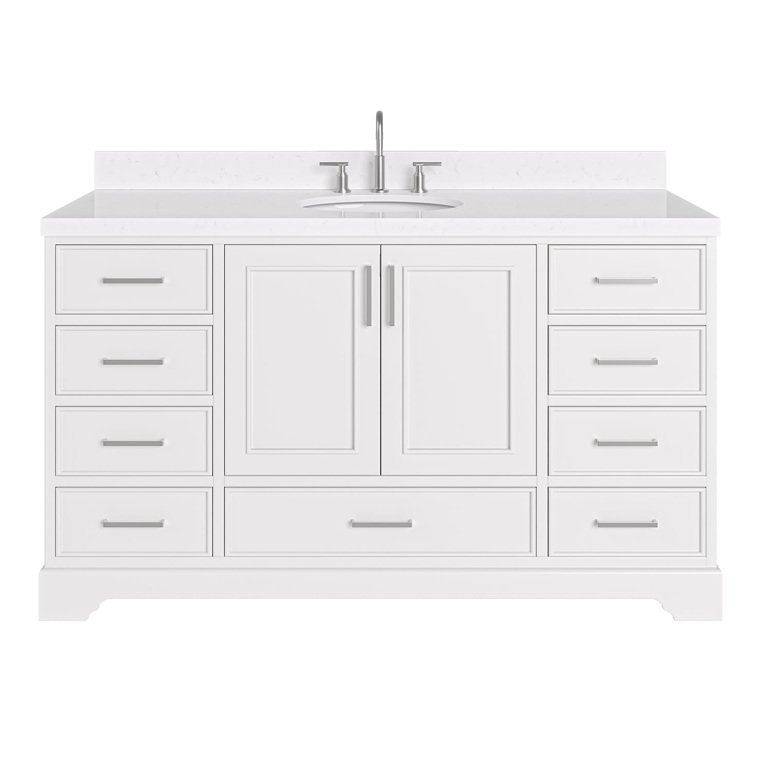 Ariel Stafford 60 Inch Single Oval Sink Bathroom Vanity With Carrara ...