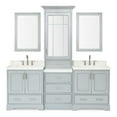 thumbnail image 1 of Ariel Stafford 85 In. Double Rectangle Sink Vanity Set With White Quartz Countertops In Grey, 1 of 11