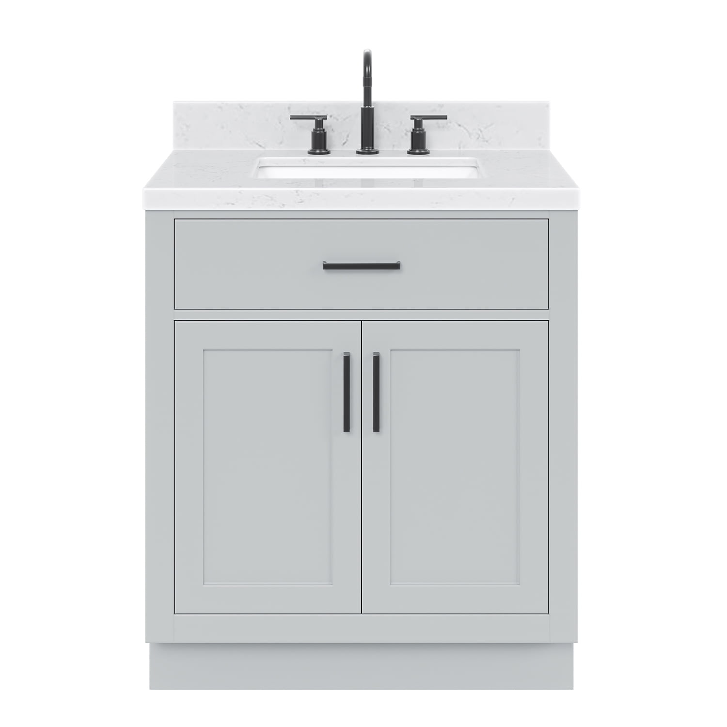 Hepburn 30" Grey Freestanding Single Basin Vanity with Quartz Top