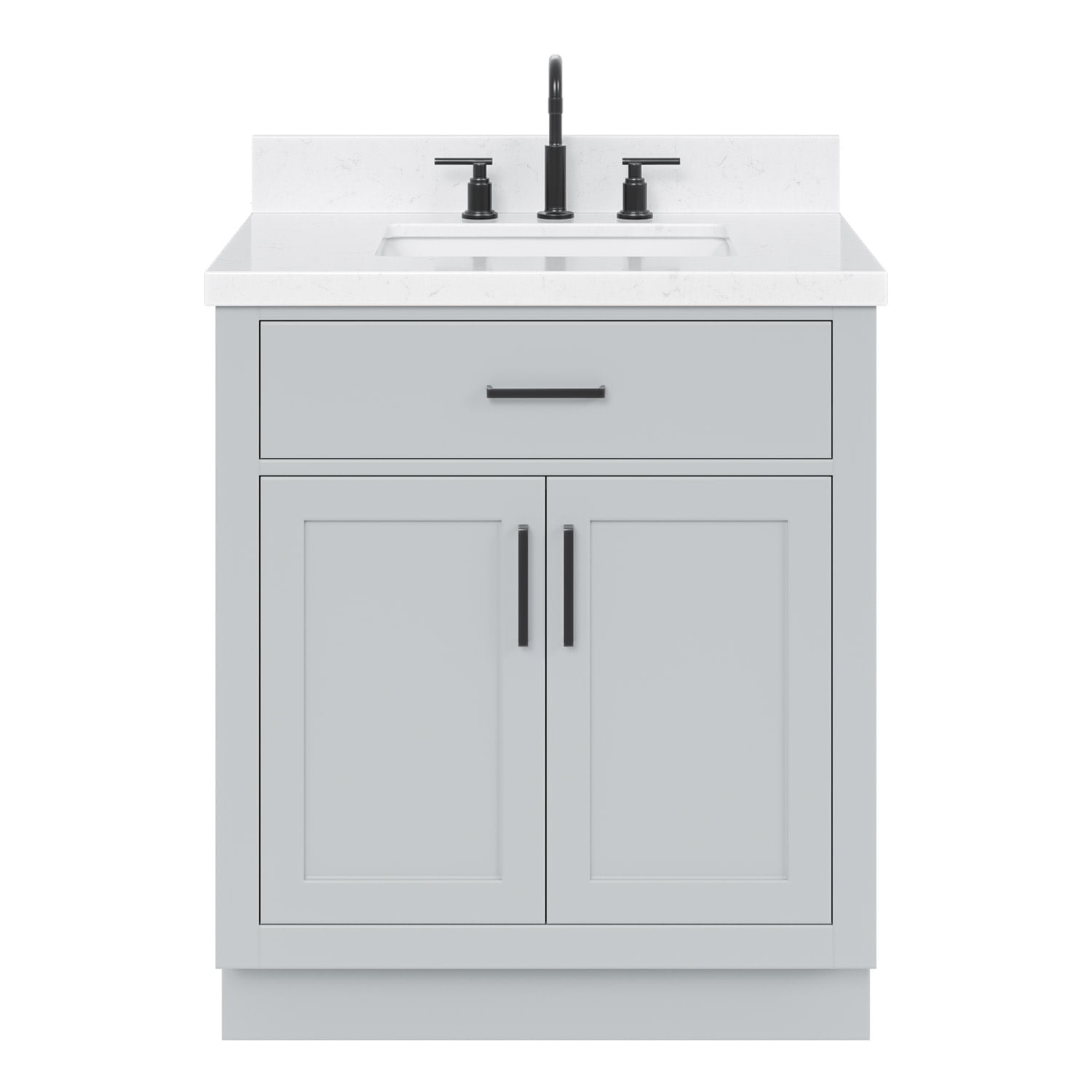 Hepburn 30" Grey Freestanding Single Basin Vanity with Quartz Top