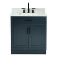 thumbnail image 1 of Ariel Hepburn 31 In. Rectangle Sink Vanity With 0.75 In. Carrara White Countertop In Midnight Blue, 1 of 9