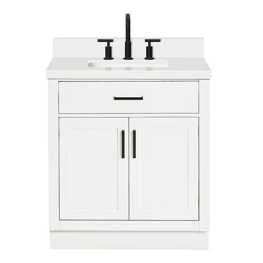 Hepburn 31" White Hardwood Freestanding Single Vanity Set