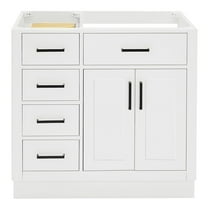Ariel Hepburn 36 In. Right Offset Single Sink Base Cabinet In White