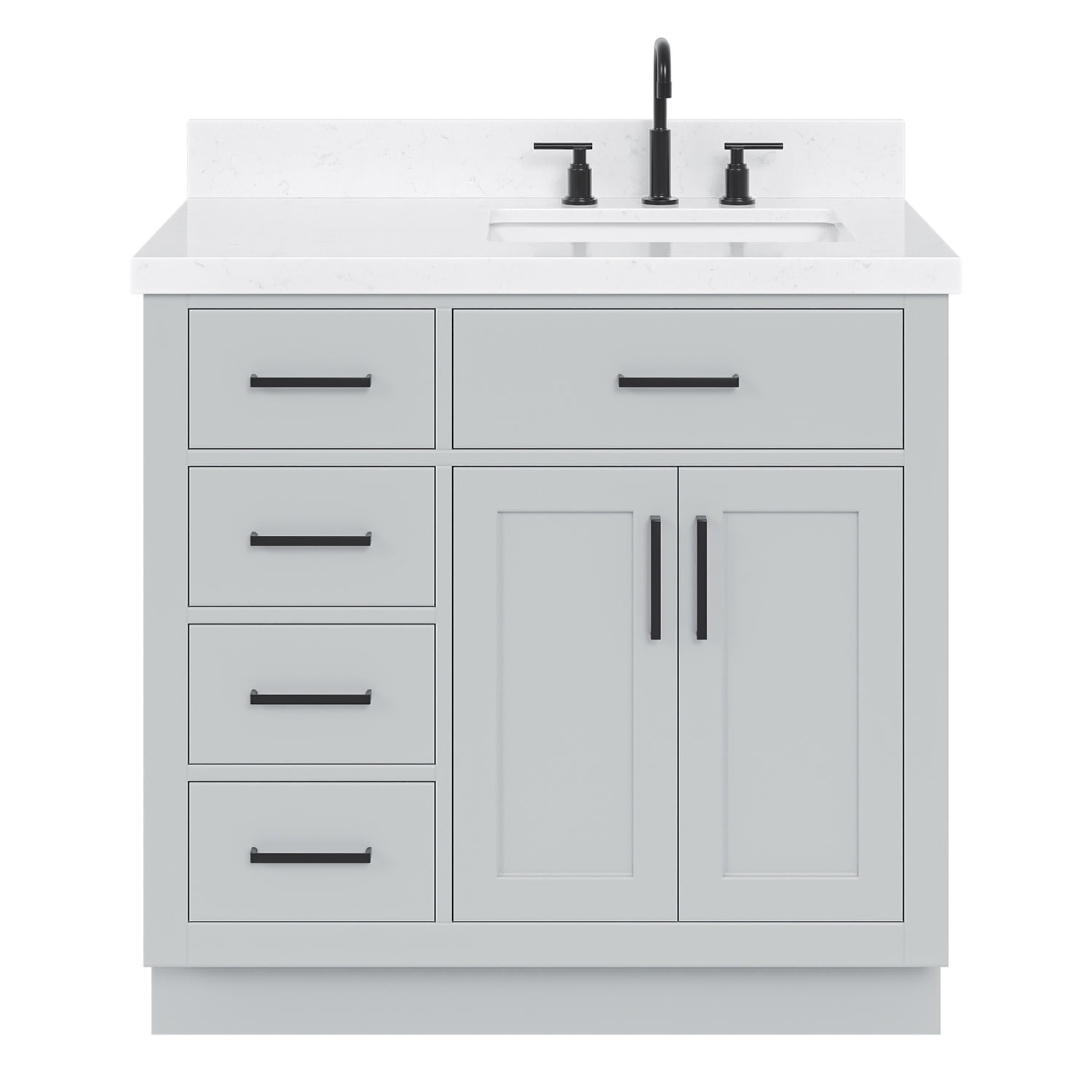 Hepburn 36" Gray Hardwood Freestanding Single Vanity Set