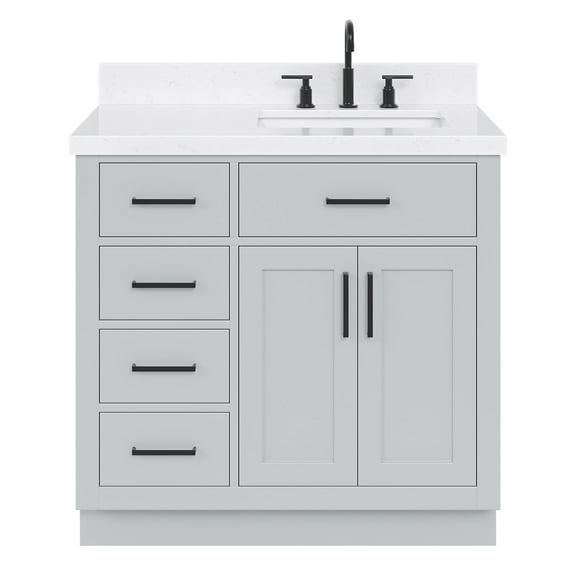 Ariel T036srcqrvo Hepburn 36" Free Standing Single Basin Vanity Set - Grey