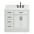 thumbnail image 1 of Ariel Hepburn 37 In. Right Offset Rectangle Sink Vanity With 0.75 In. Carrara White Countertop In Grey, 1 of 9