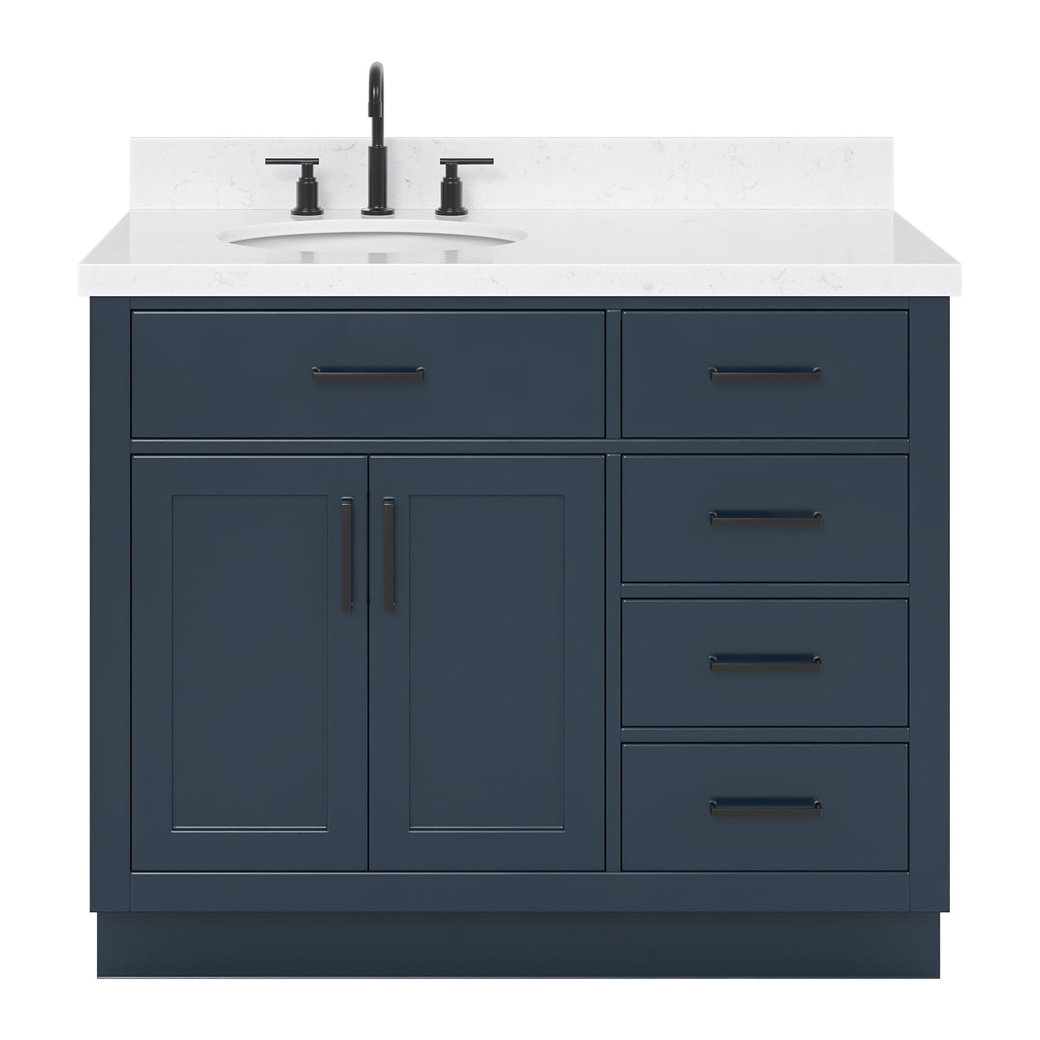 Midnight Blue 42" Freestanding Single Basin Vanity Set with Hardwood Plywood