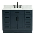 thumbnail image 1 of Ariel Hepburn 43 In. Rectangle Sink Vanity With 0.75 In. Carrara White Countertop In Midnight Blue, 1 of 9