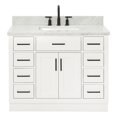 thumbnail image 1 of Ariel Hepburn 43 In. Rectangle Sink Vanity With 1.5 In. Carrara White Countertop In White, 1 of 9