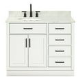 thumbnail image 1 of Ariel Hepburn 43 In. Left Offset Oval Sink Vanity With 0.75 In. Carrara White Countertop In White, 1 of 10