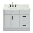 thumbnail image 1 of Ariel Hepburn 43 In. Left Offset Oval Sink Vanity With 1.5 In. Carrara White Countertop In Grey, 1 of 10