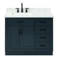 thumbnail image 1 of Ariel Hepburn 43 In. Left Offset Rectangle Sink Vanity With 1.5 In. Carrara White Countertop In Midnight Blue, 1 of 9