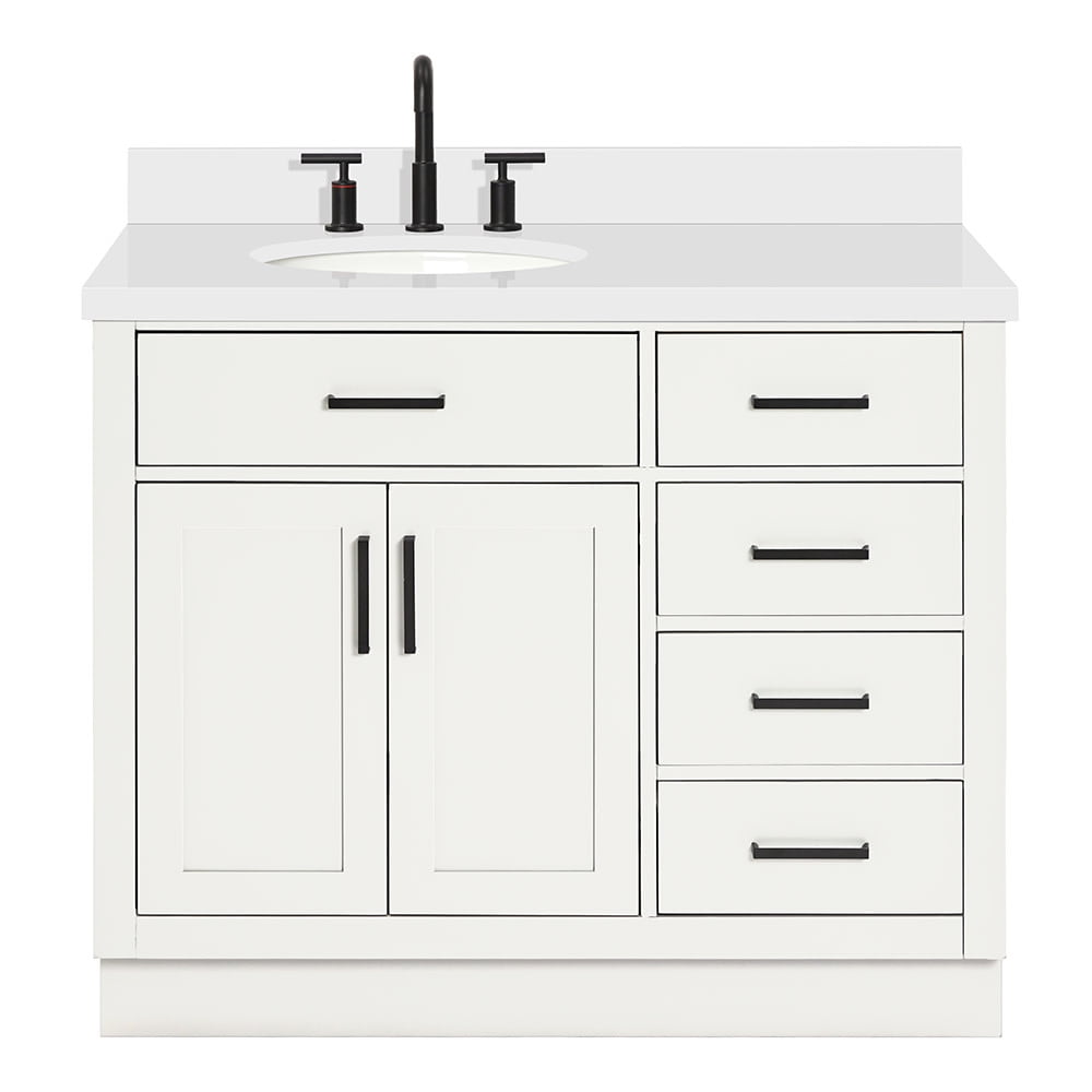Hepburn 43" White Quartz Single Basin Vanity Set