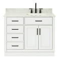 thumbnail image 1 of Ariel Hepburn 43 In. Right Offset Rectangle Sink Vanity With 0.75 In. Carrara White Countertop In White, 1 of 9