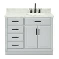thumbnail image 1 of Ariel Hepburn 43 In. Right Offset Rectangle Sink Vanity With 1.5 In. Carrara White Countertop In Grey, 1 of 9