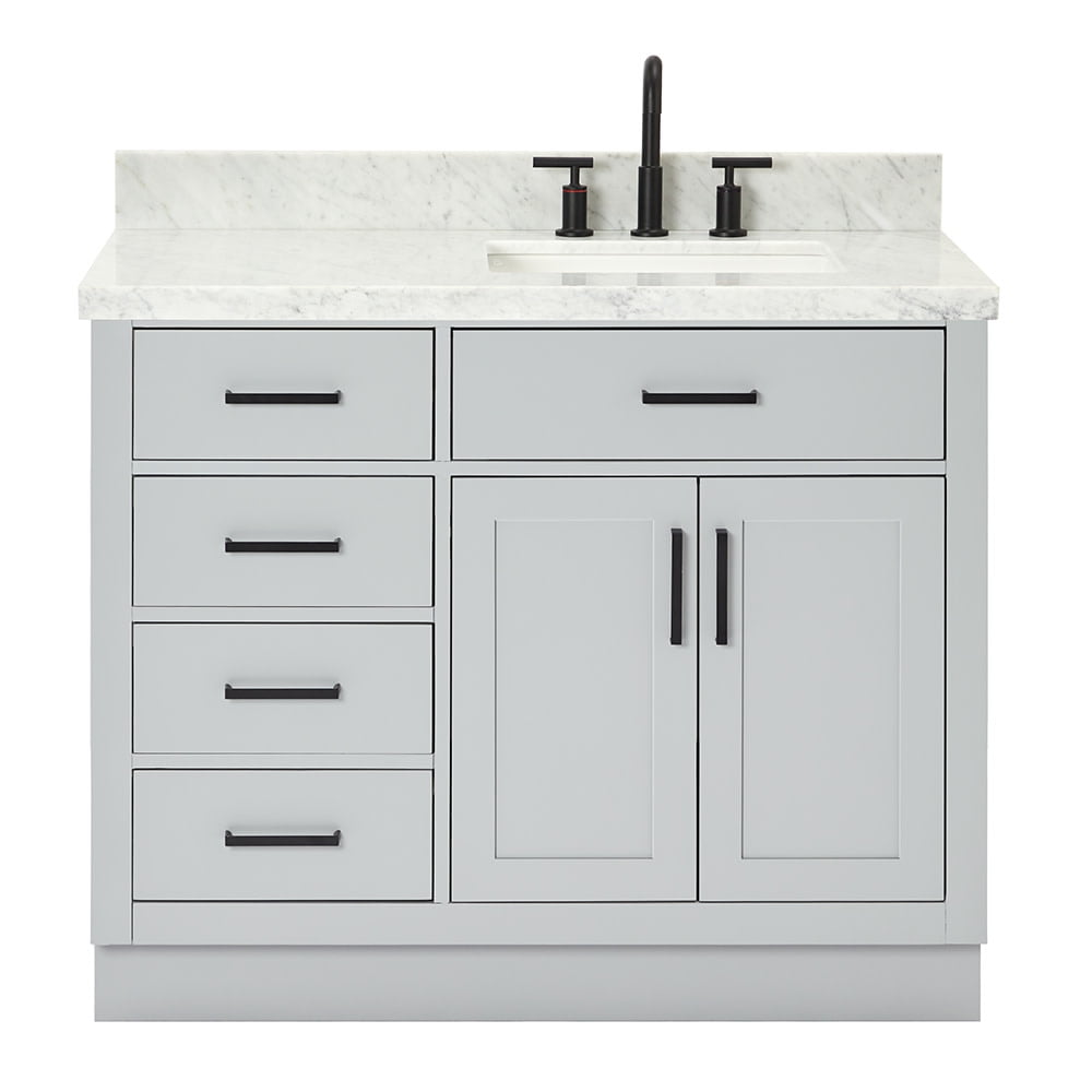 Hepburn 43" Gray Single Basin Vanity with Marble Top