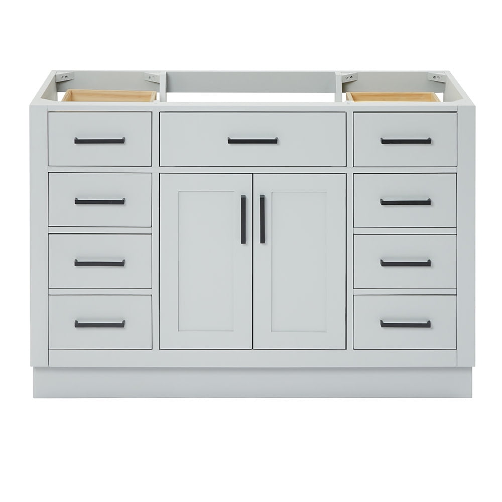 48'' Gray Hardwood Single Freestanding Bathroom Vanity Cabinet