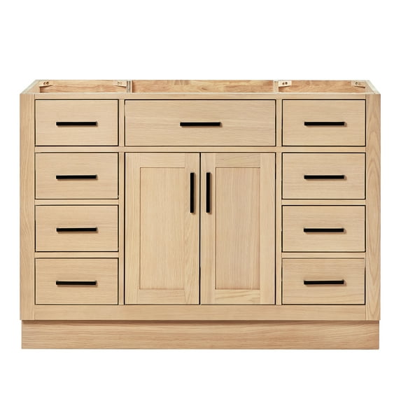 Ariel Hepburn 48 Inch Single Sink Base Cabinet In Oak