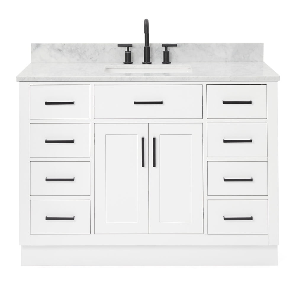 Hepburn 49" White Marble Top Single Basin Vanity Set