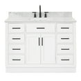 thumbnail image 1 of Ariel Hepburn 49 In. Rectangle Sink Vanity With Carrara White Countertop In White, 1 of 9