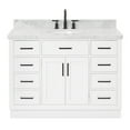 thumbnail image 1 of Ariel Hepburn 49 In. Oval Sink Vanity With 1.5 In. Carrara White Countertop In White, 1 of 10