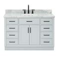 thumbnail image 1 of Ariel Hepburn 49 In. Rectangle Sink Vanity With 1.5 In. Carrara White Countertop In Grey, 1 of 9