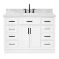 thumbnail image 1 of Ariel Hepburn 49 In. Rectangle Sink Vanity With 1.5 In. Carrara White Countertop In White, 1 of 9