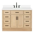 thumbnail image 1 of ARIEL Hepburn 49 Inch Single Rectangle Sink Bathroom Vanity With Pure White Quartz Countertop 1.5 Inch Edge In Oak, 1 of 8