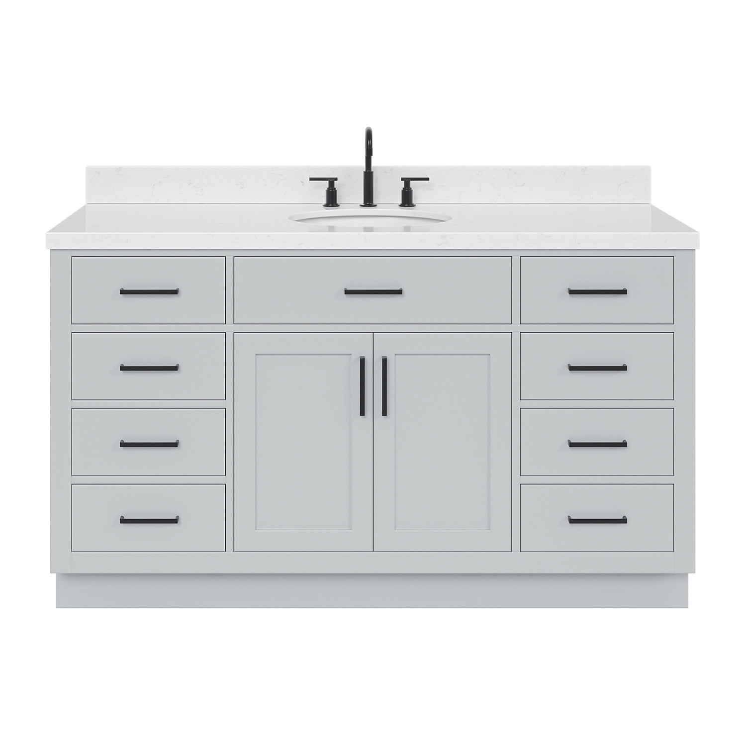 Hepburn 60" Gray Freestanding Single Basin Vanity Set
