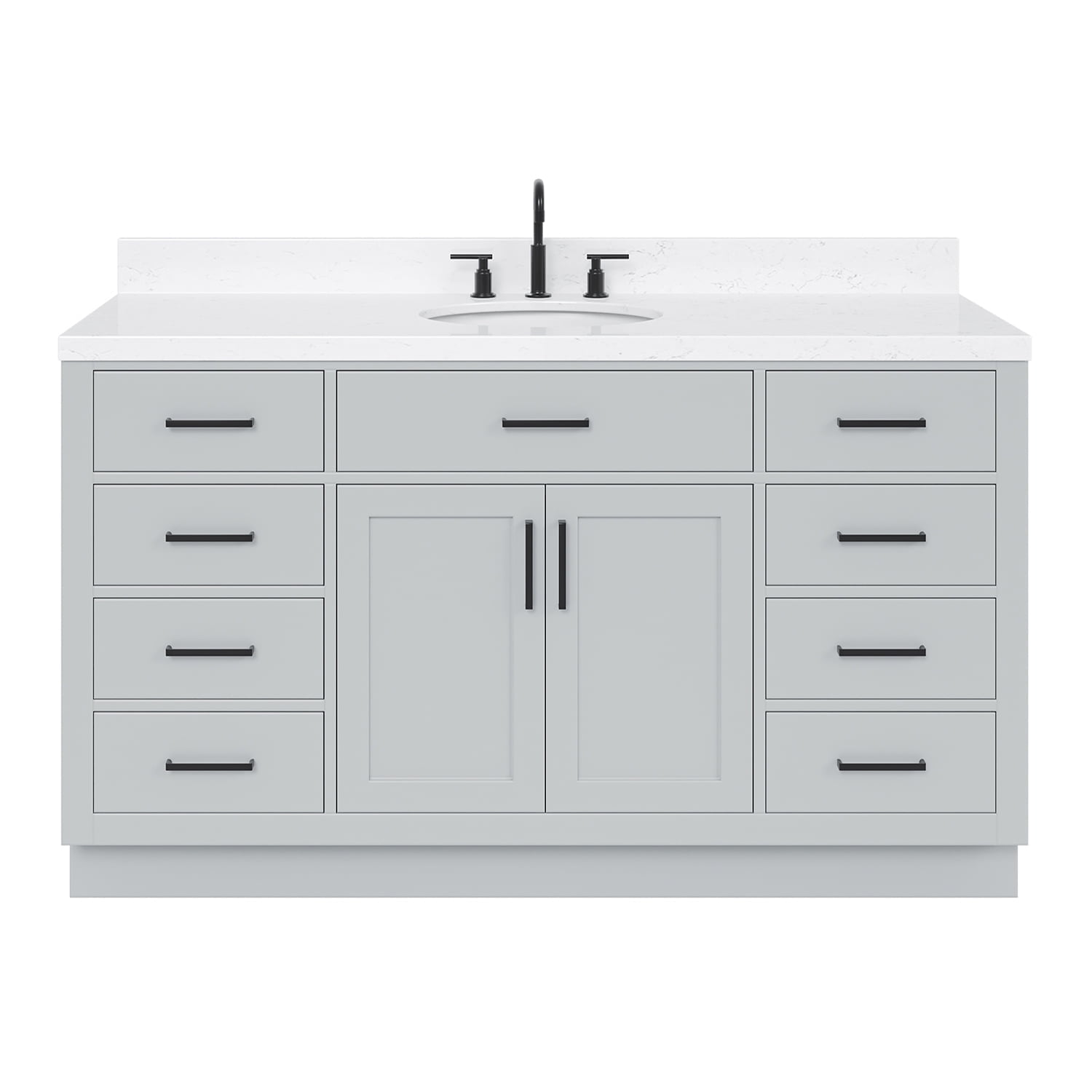 Hepburn 60" Gray Freestanding Single Basin Vanity Set